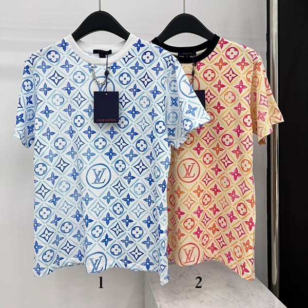 送料込ルイヴィトン モノグラム コットン半袖 Tシャツ コピー 2色 vum14439
